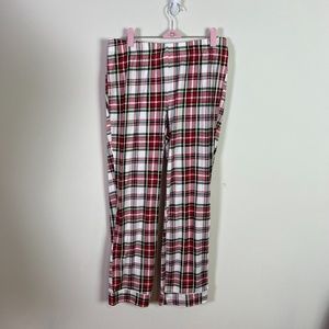 Rae Dunn Womens Red Green White Plaid Pajama Pants Size Medium